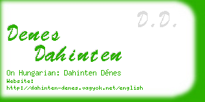 denes dahinten business card